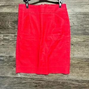 J. Crew Red Knee-Length Pencil Skirt